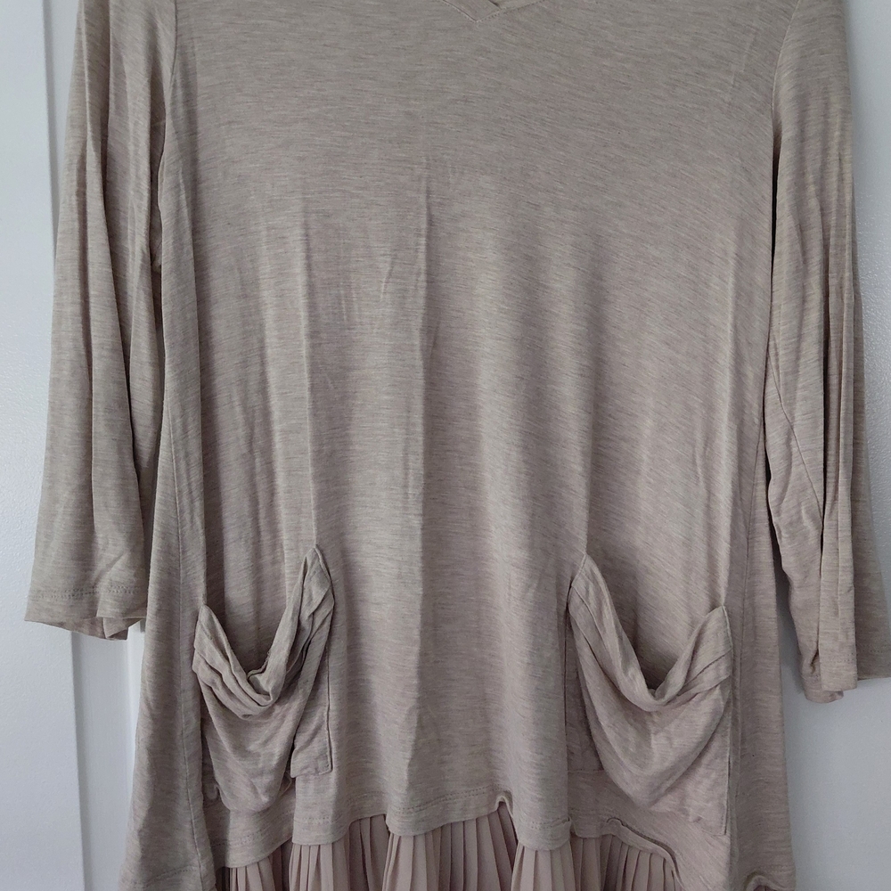 Women's Beige Long Sleeve Top